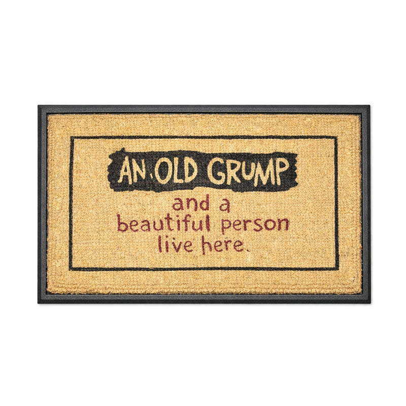 An Old Grump, Bevelled Rubber & Coir Doormat, 40x70cm - Doormats.com.au