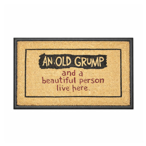 An Old Grump, Bevelled Rubber & Coir Doormat, 40x70cm - Doormats.com.au