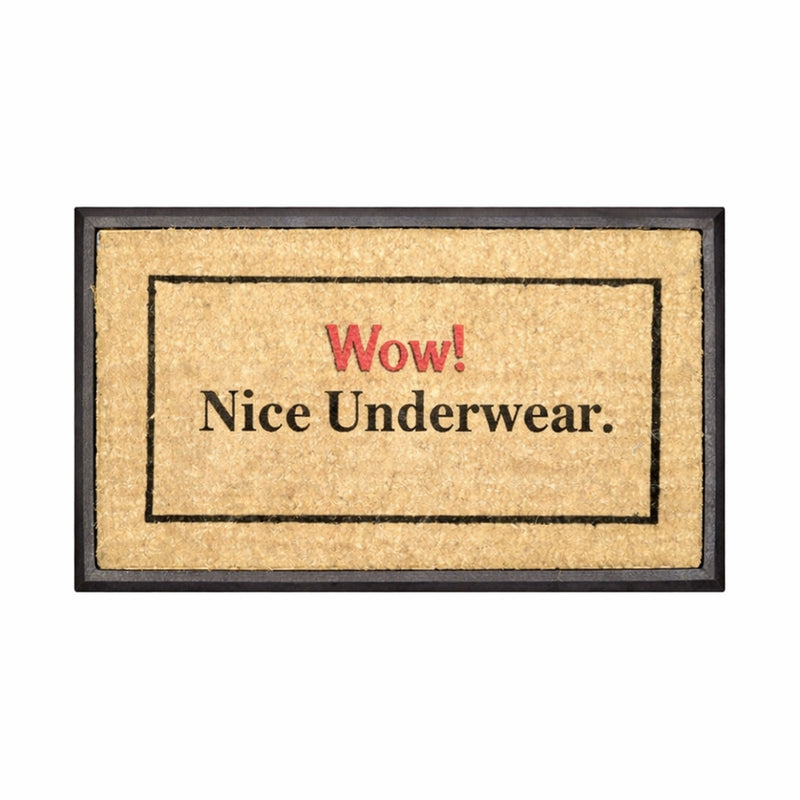 Wow Nice Underwear, Bevelled Rubber & Coir Doormat, 40x70cm - Doormats.com.au