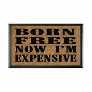 Black Born Free Rubber & Coir Doormat 40x70cm - Doormats.com.au