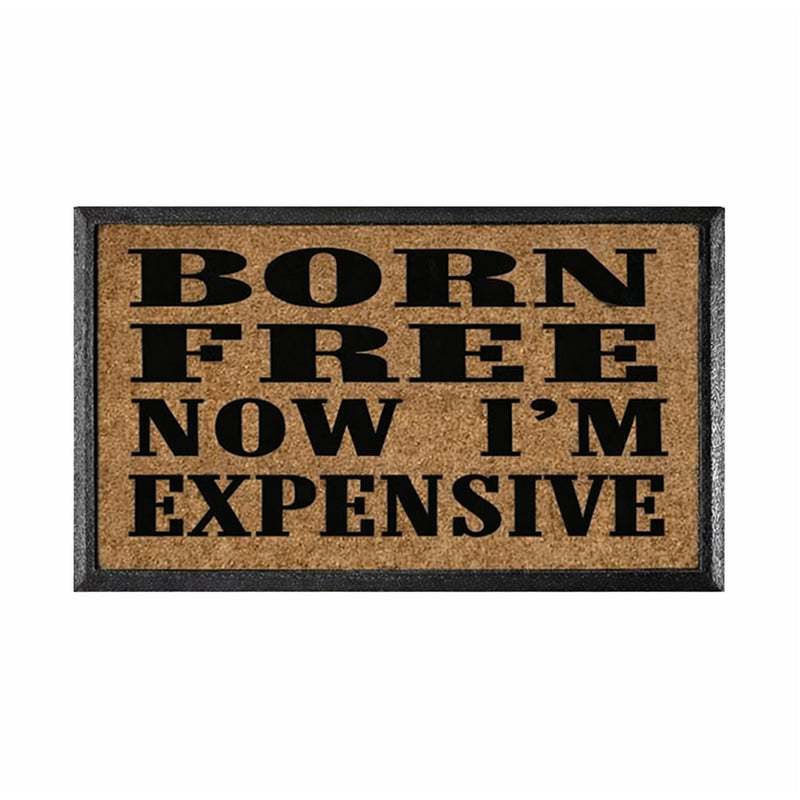 Black Born Free Rubber & Coir Doormat 40x70cm - Doormats.com.au