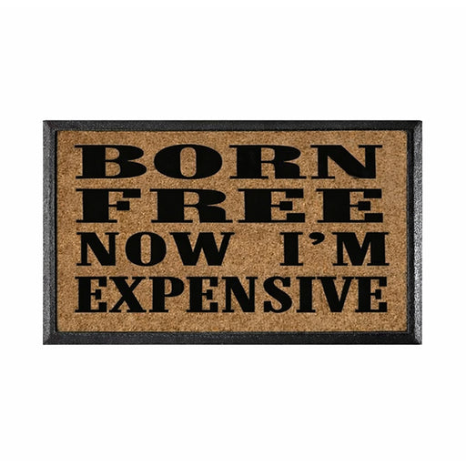 Black Born Free Rubber & Coir Doormat 40x70cm - Doormats.com.au