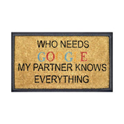 Who Needs Google, Bevelled Coir Doormat, 40x70cm - Doormats.com.au