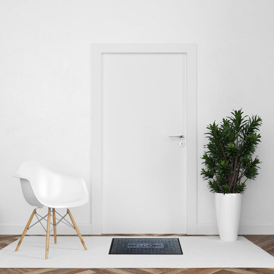 Welcome Grey Polyprop Doormat, 60x90cm, Doormats, Ozark Home 