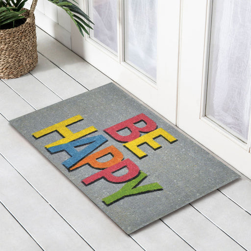 Be Happy, PVC Backed Doormat, 50x80cm - Ozark Home
