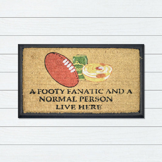 A Footy Fanatic, Bevelled Coir Doormat 40x70cm - Ozark Home
