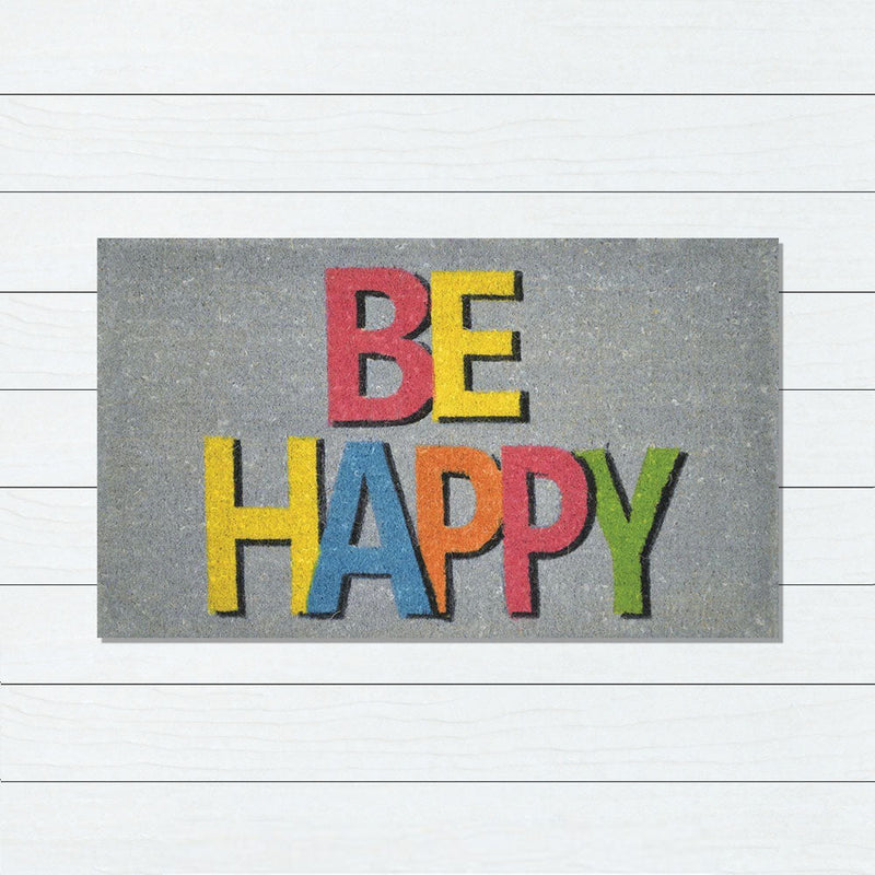 Be Happy, PVC Backed Doormat, 50x80cm - Ozark Home