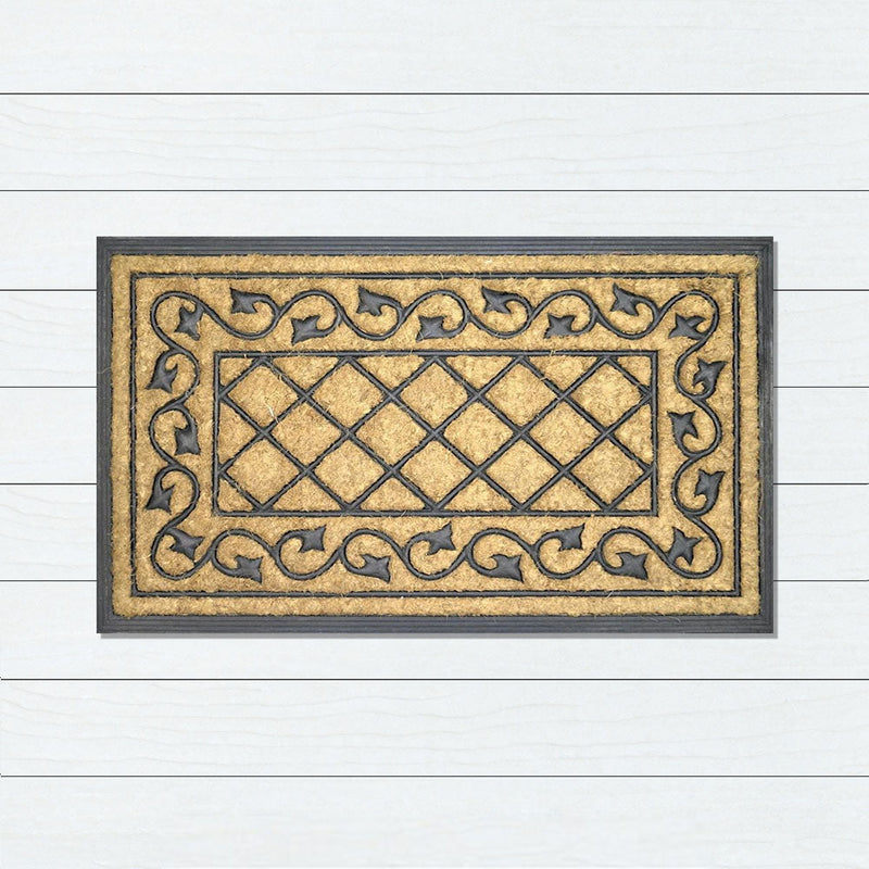 Crosses Rubber & Coir Doormat, 45x75cm - Ozark Home