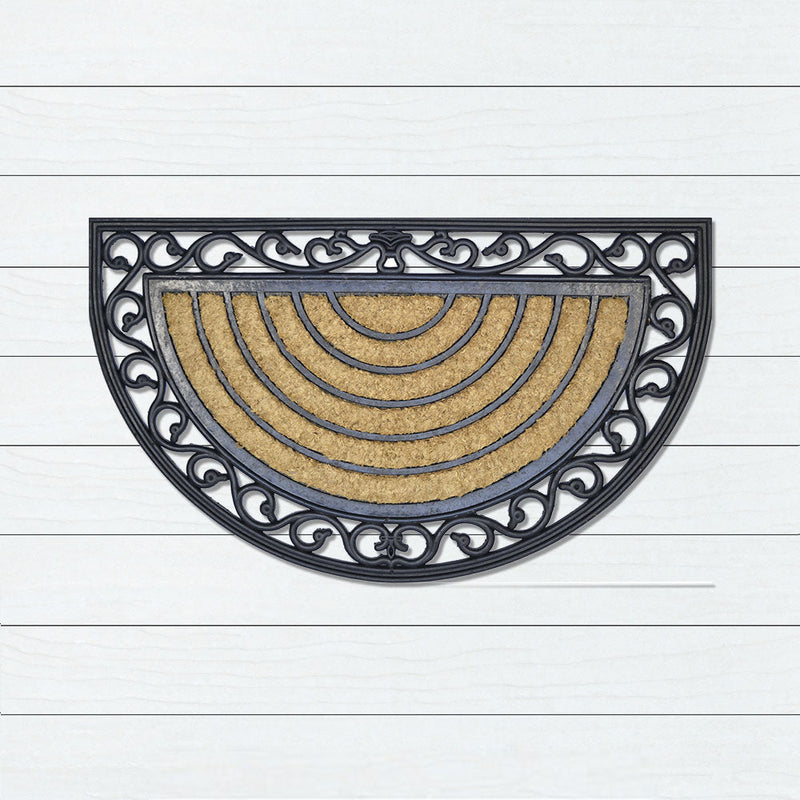 Protractor Large Rubber & Coir Doormat, 75x120cm - Ozark Home