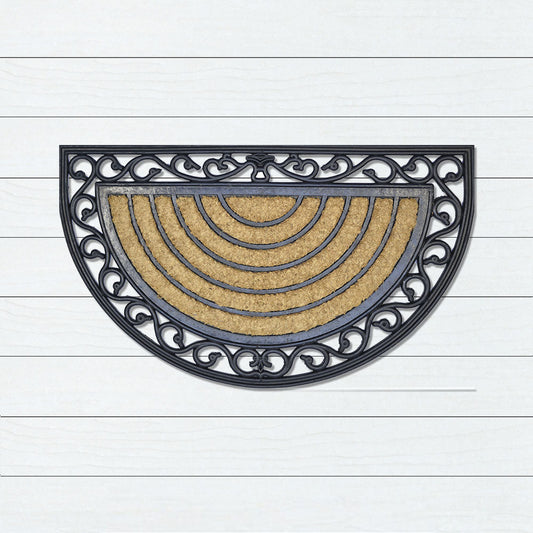 Protractor Large Rubber & Coir Doormat, 75x120cm - Ozark Home