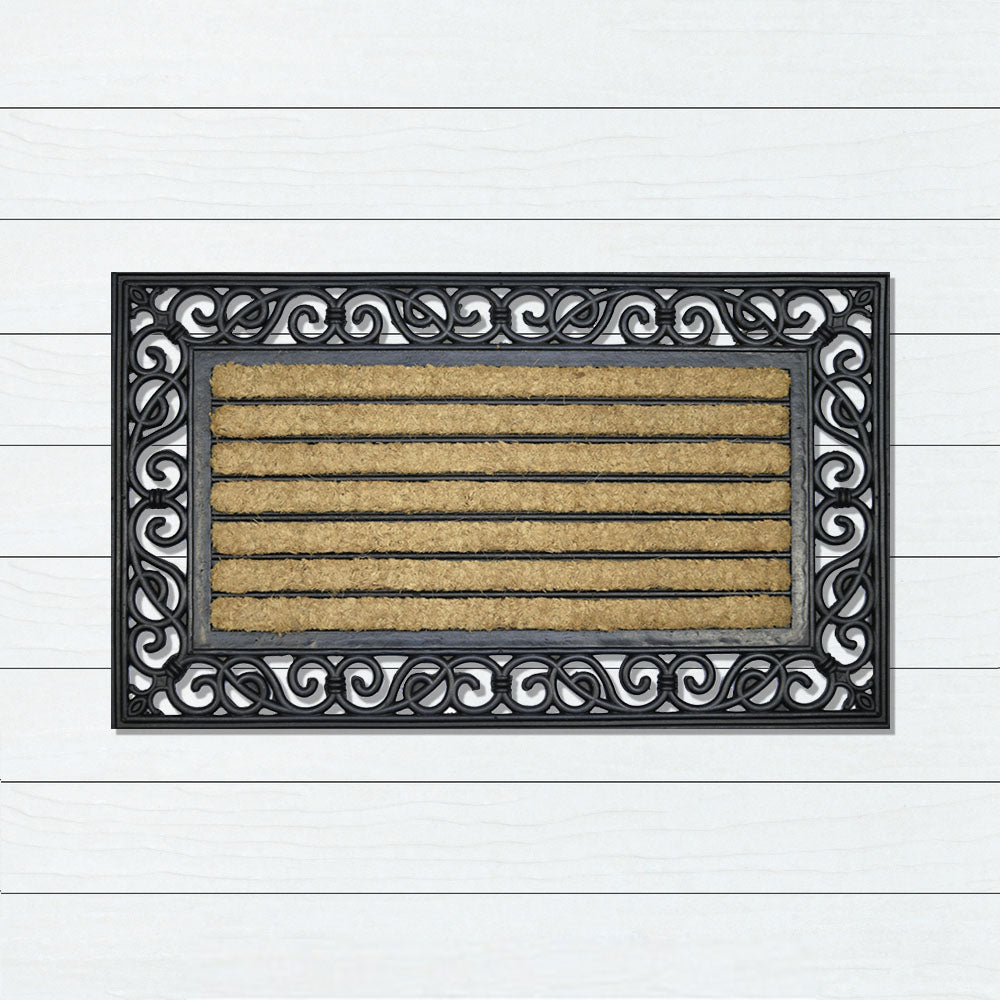 Pattern Rubber & Coir Doormat, 40x70cm - Ozark Home