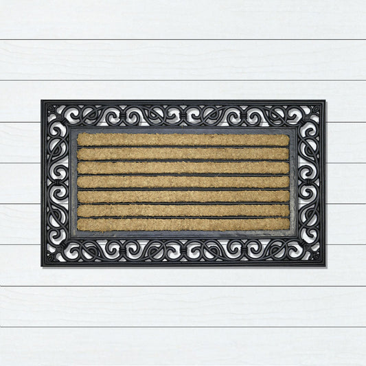 Pattern Rubber & Coir Doormat, 40x70cm - Ozark Home